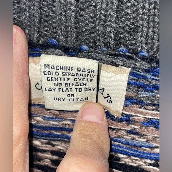 County Seat Fair Isle Oversized knitted sweater, cotton blend. Size XL GUC - Picture 8 of 9